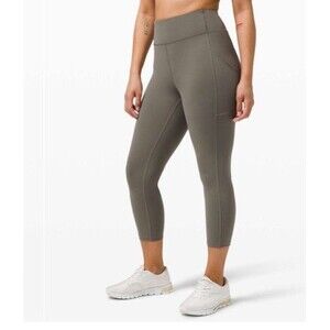 Lululemon  Women’s Fast Free Invigorate High-Rise Crop 23" Released Green Sz 4